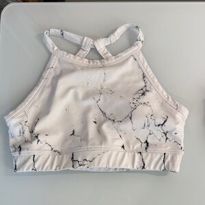 BuffBunny White Marble Sports Bra